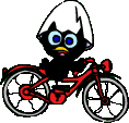 Gif animé Caliméro bicyclette